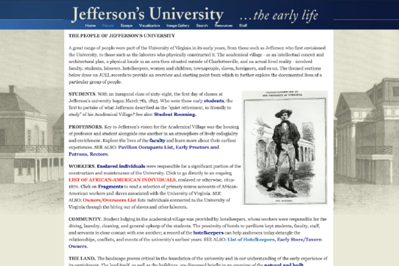 Screen shot of J.U.E.L. website