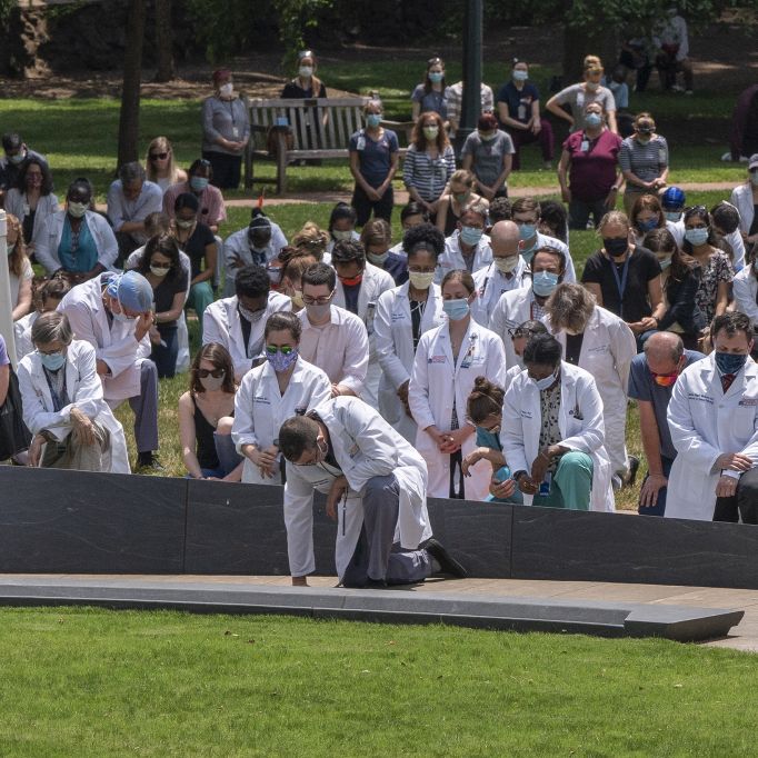 White Coats for Black Lives event